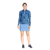 Azure Sky Palm Fronds Quarter Zip Pull Over